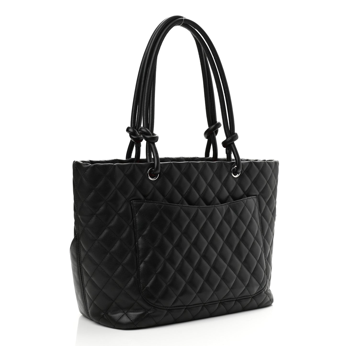 Calfskin Quilted Large Cambon Tote Black