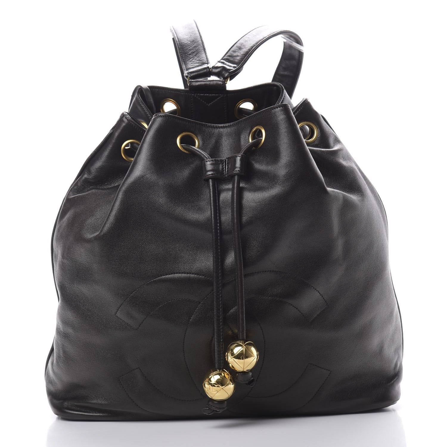 Chanel Lambskin CC Drawstring Backpack Black 2 of 14