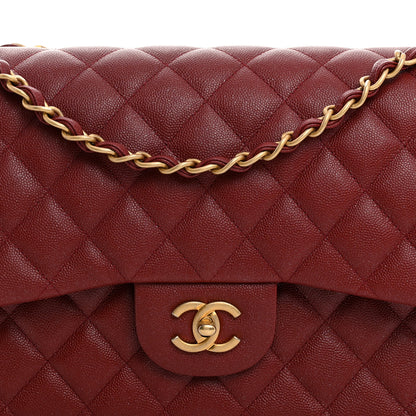 Chanel Iridescent Caviar Quilted Jumbo Double Flap Burgundy 8 of 10