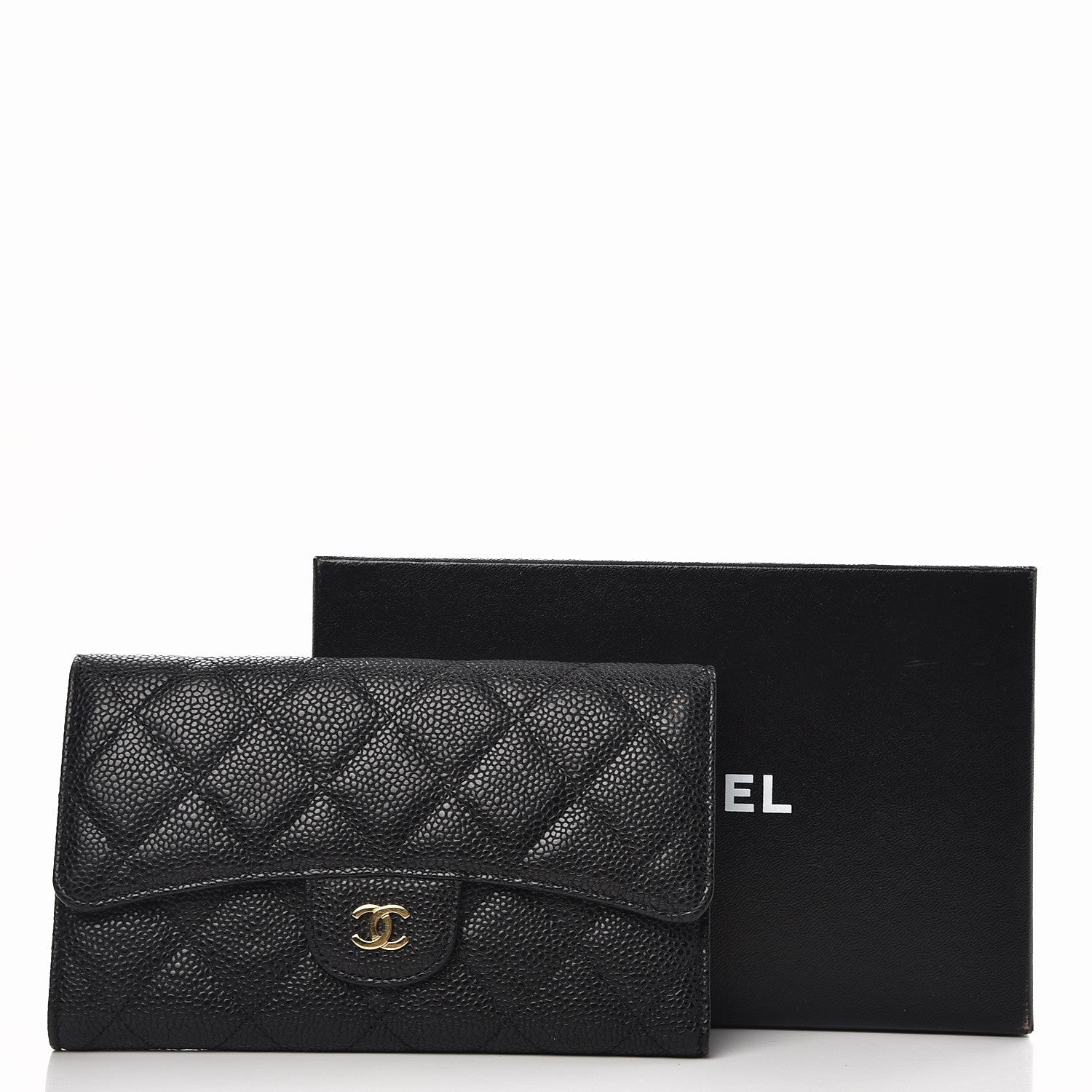Chanel Caviar Quilted Large Flap Wallet Black 9 of 9