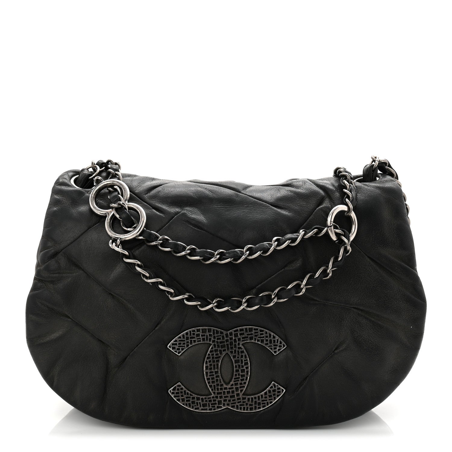 Chanel Iridescent Calfskin Glint Flap Black 1 of 10