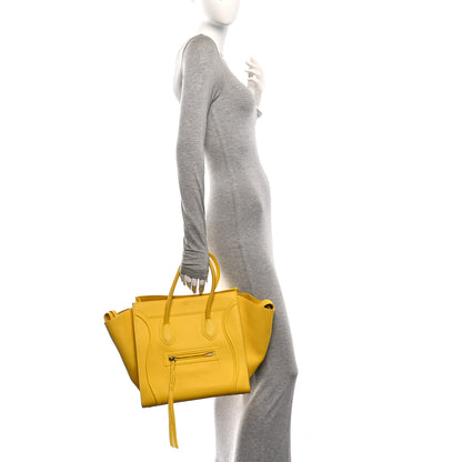 Celine Grained Calfskin Medium Phantom Luggage Sun Yellow 2 of 11