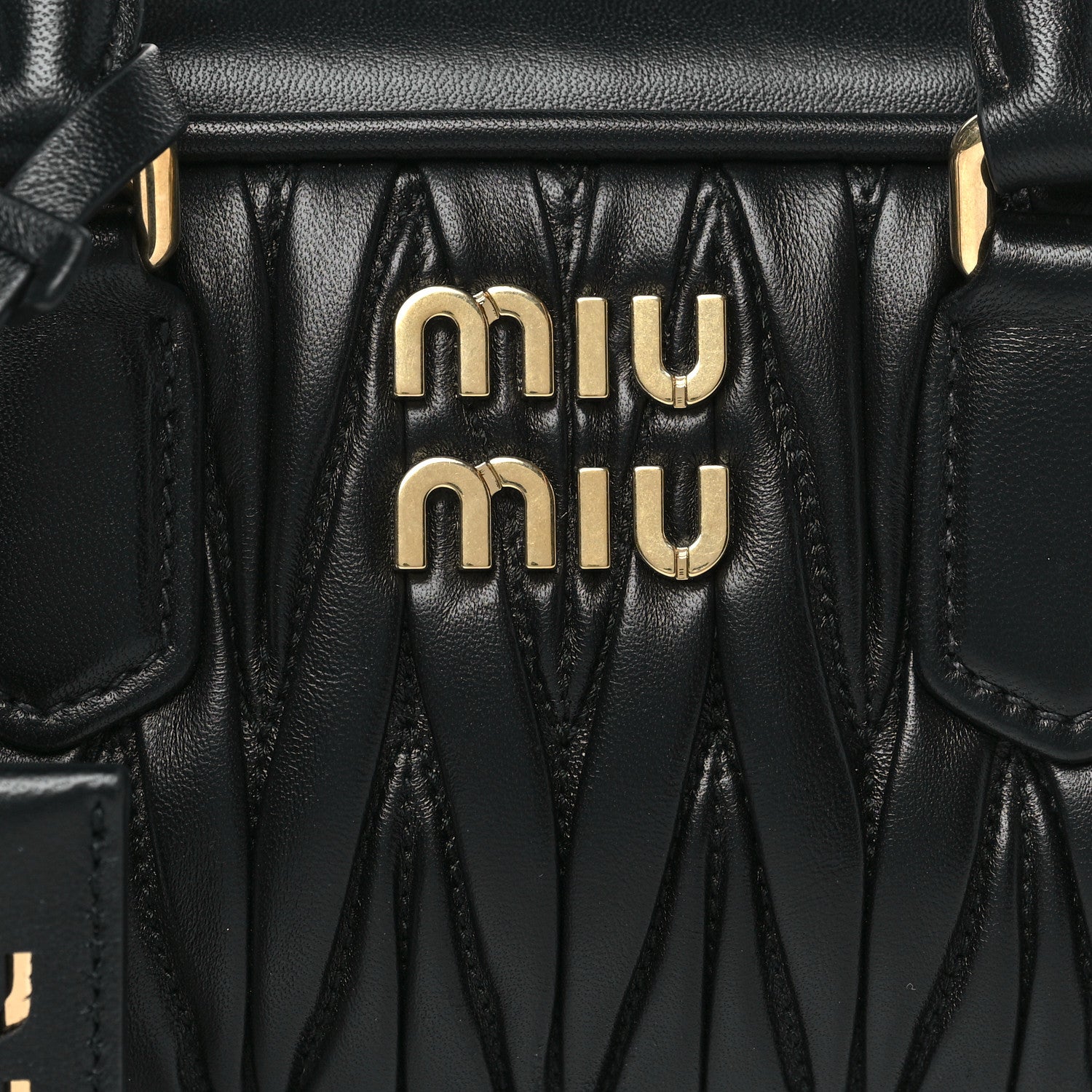 Miu Miu Nappa Matelasse Regular Arcadie Top Handle Bag Black 7 of 9