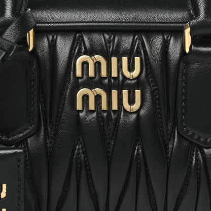 Miu Miu Nappa Matelasse Regular Arcadie Top Handle Bag Black 7 of 9