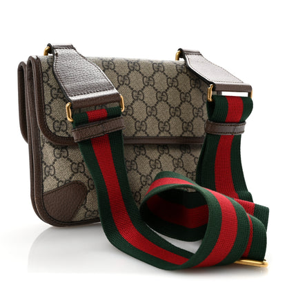 Gucci GG Supreme Monogram Web Small Neo Vintage Double Flap Messenger Bag Beige New Acero 3 of 12