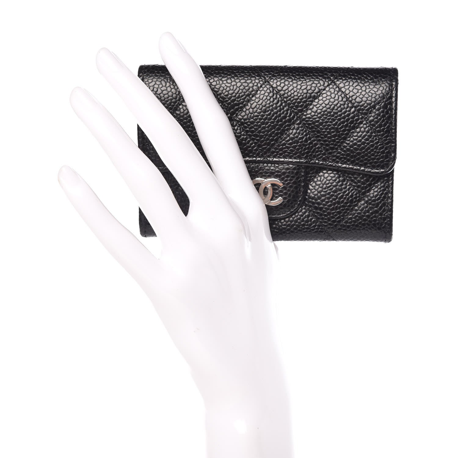 Chanel Caviar Quilted Flap Card Holder Black 2 of 8