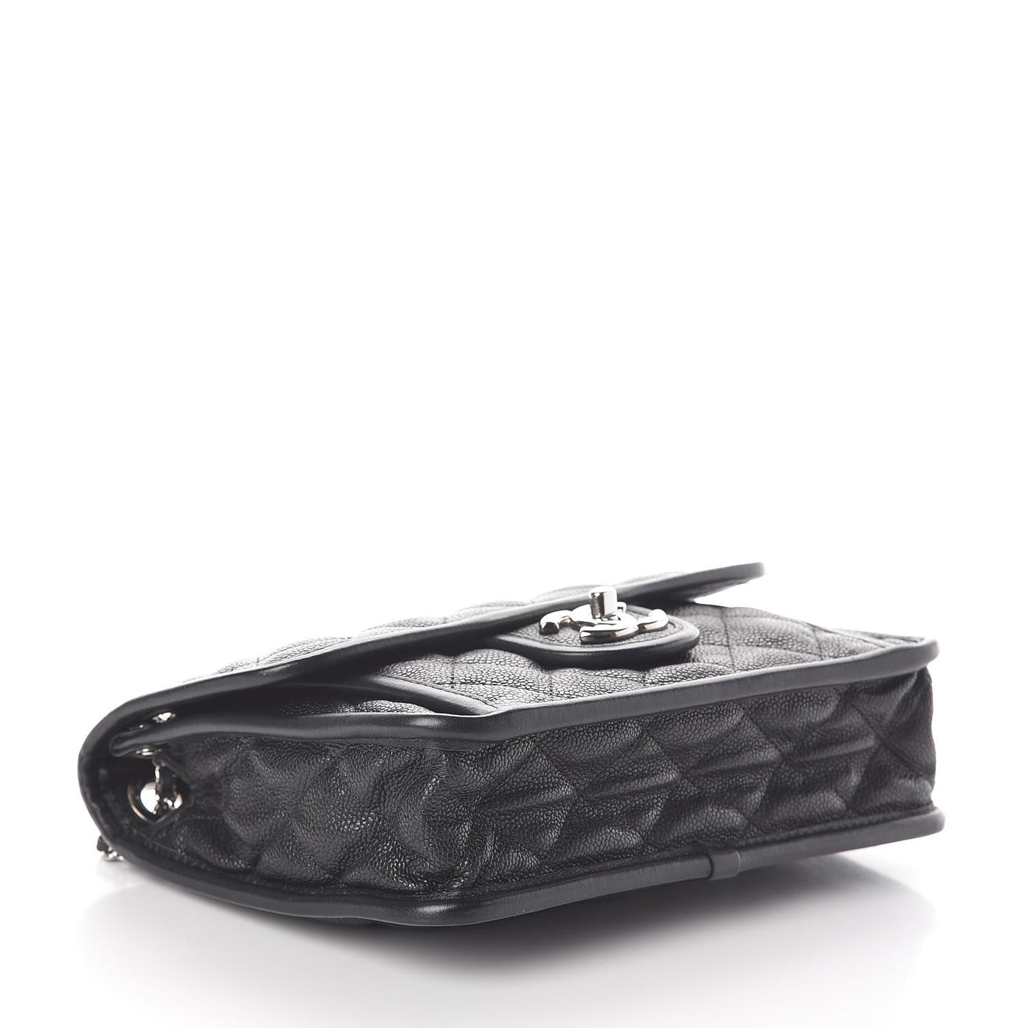 Caviar Quilted Mini French Riviera Flap Black