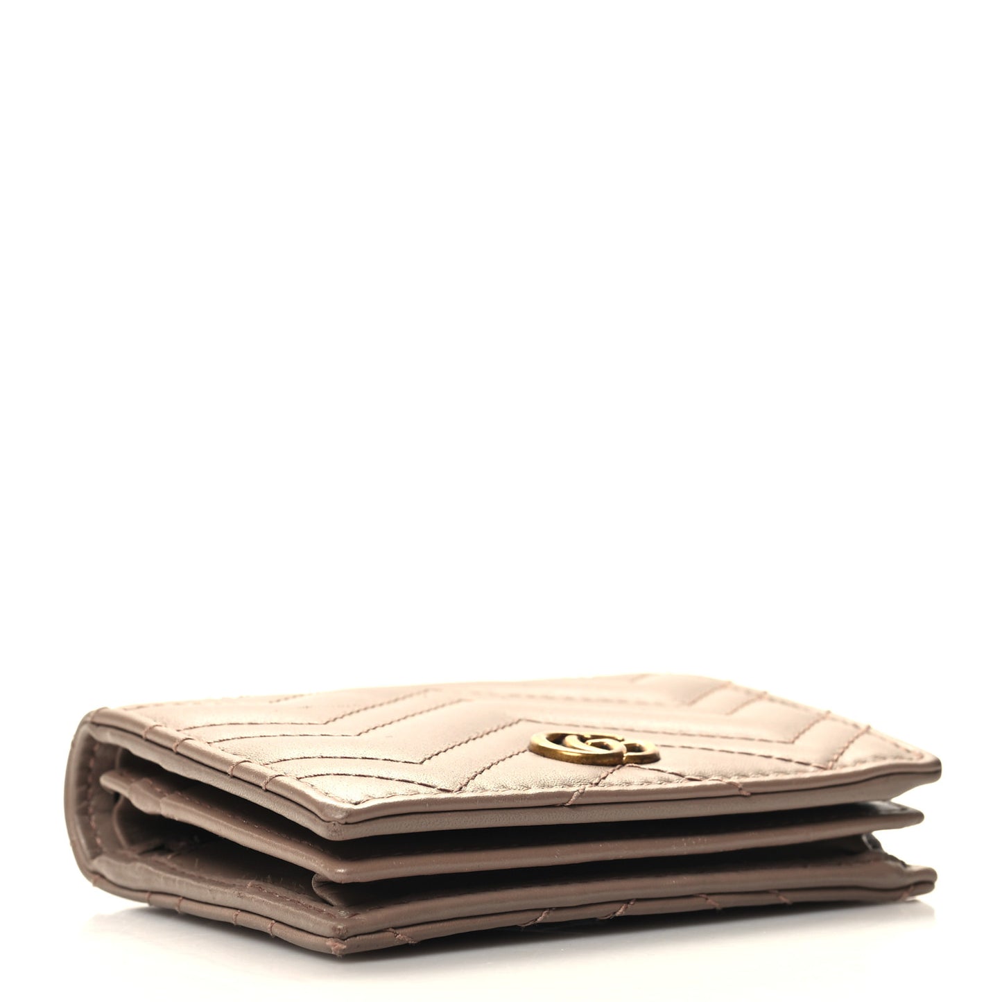 Calfskin Matelasse GG Marmont Card Case Porcelain Rose