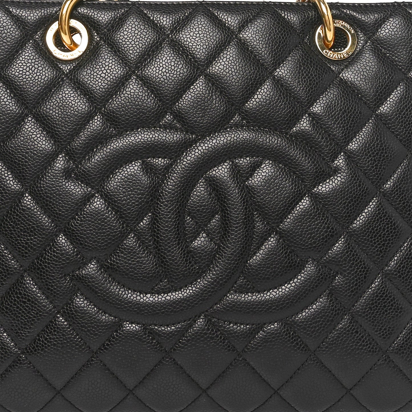 Caviar Quilted Grand Shopping Tote GST Black