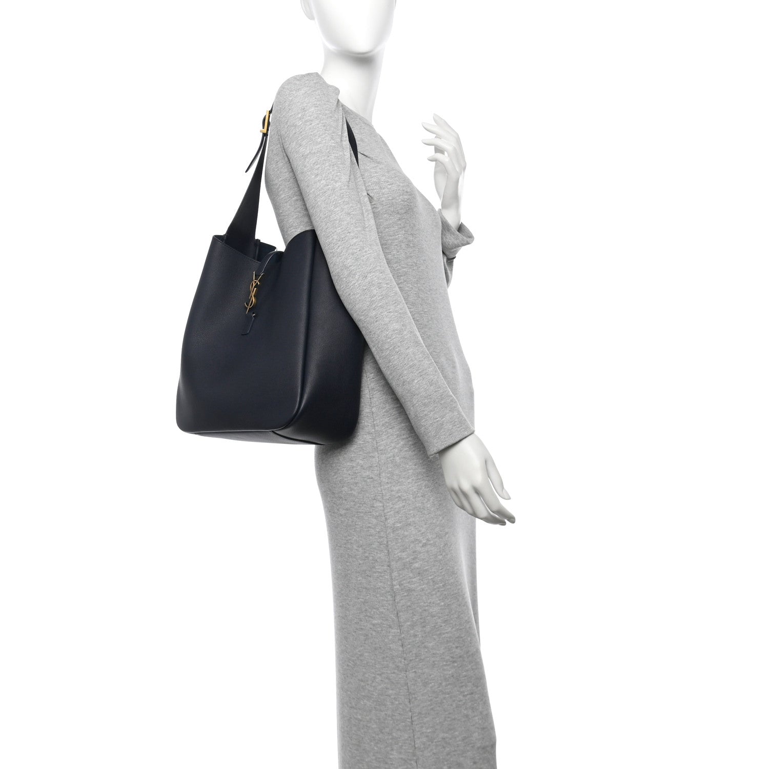 Saint Laurent Supple Calfskin Large Le 5 A 7 Soft Hobo Bleu Abysse 2 of 11