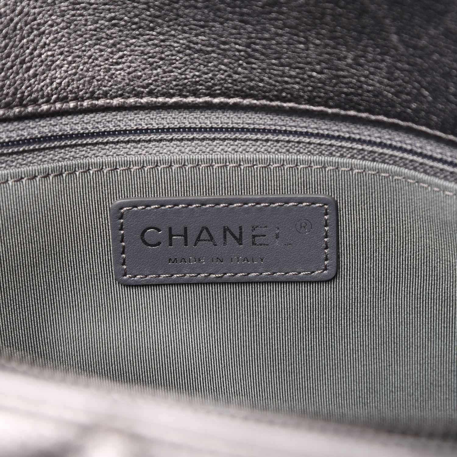 Chanel Metallic Grained Calfskin Quilted Large Casual Pocket Tote Silver 5 of 8