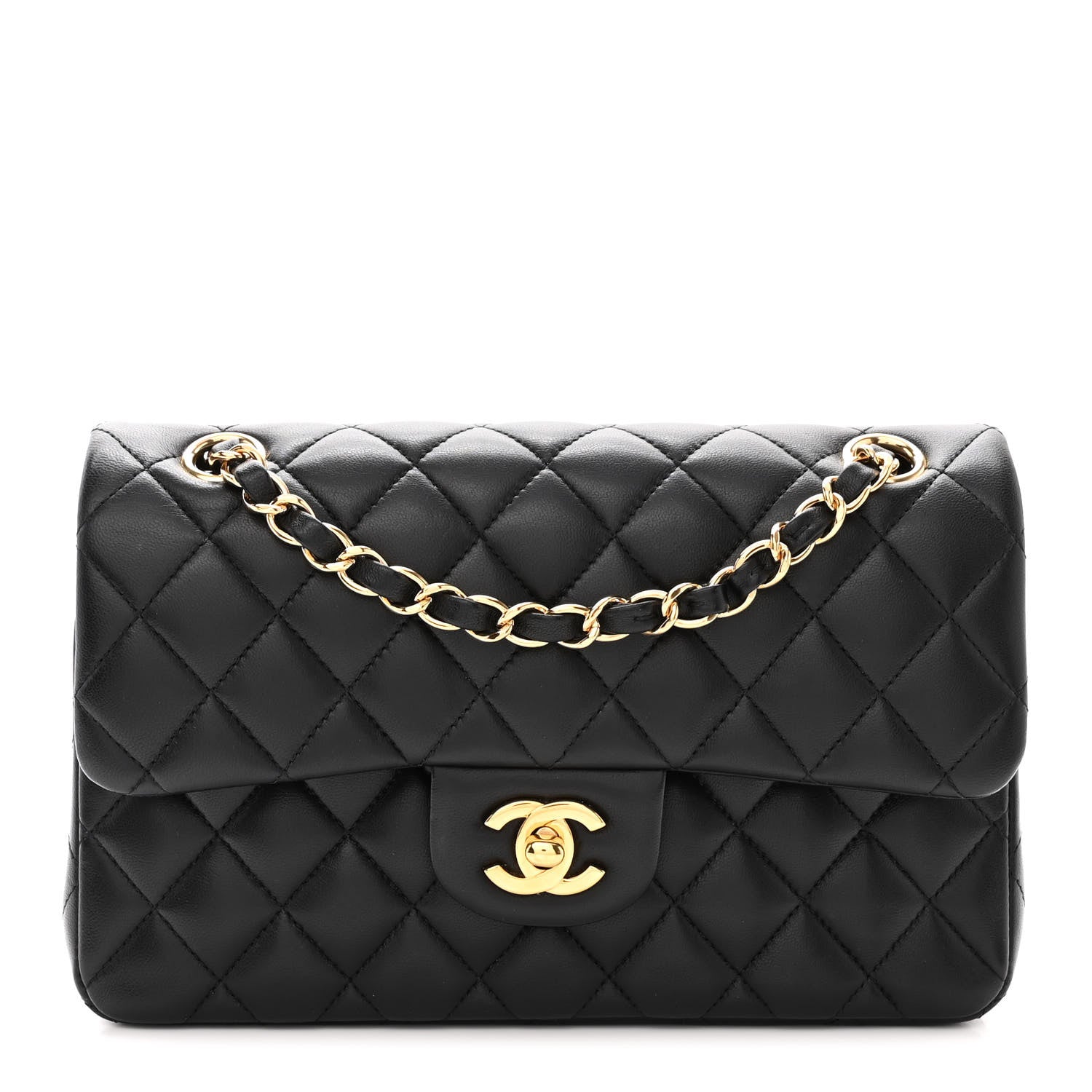 Chanel Lambskin Quilted Small Double Flap Black 1 of 12