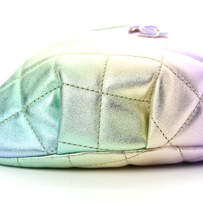 Chanel Gradient Metallic Lambskin Quilted Walking Mood Waist Bag Fanny Pack Pink Purple Green 9 of 14