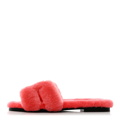 Hermes Woolskin Oran Sandals 36 Rose Du Desert 1 of 8