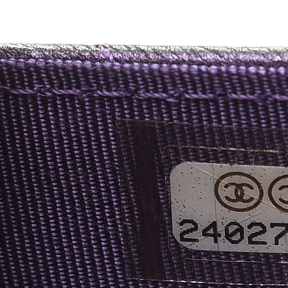 Chanel Iridescent Lambskin Quilted Flap Card Holder Purple 10 of 11