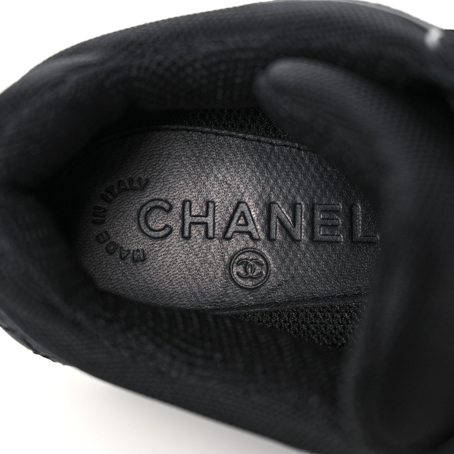 Chanel Toile Suede Calfskin CC Sneakers 39 Black 6 of 9