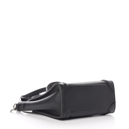 Celine Drummed Calfskin Nano Luggage Black 4 of 9