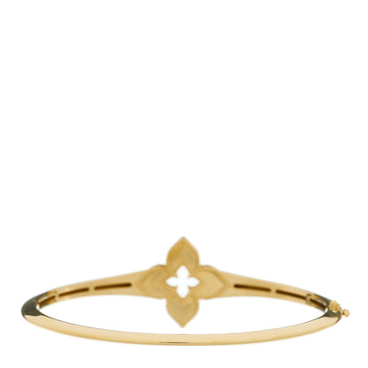 Roberto Coin 18K Yellow Gold Diamond Venetian Princess Flower Bangle Bracelet 2 of 4
