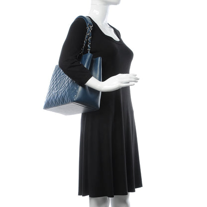 Chanel Caviar Quilted Grand Shopping Tote GST Dark Blue 2 of 8