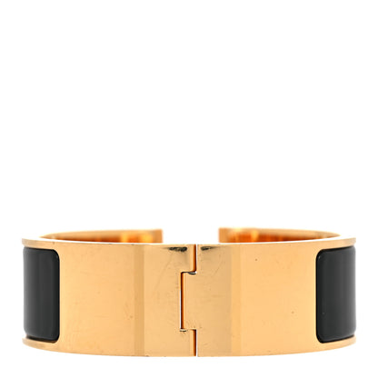 Hermes Enamel Wide Clic Clac H Bracelet GM Black 3 of 6