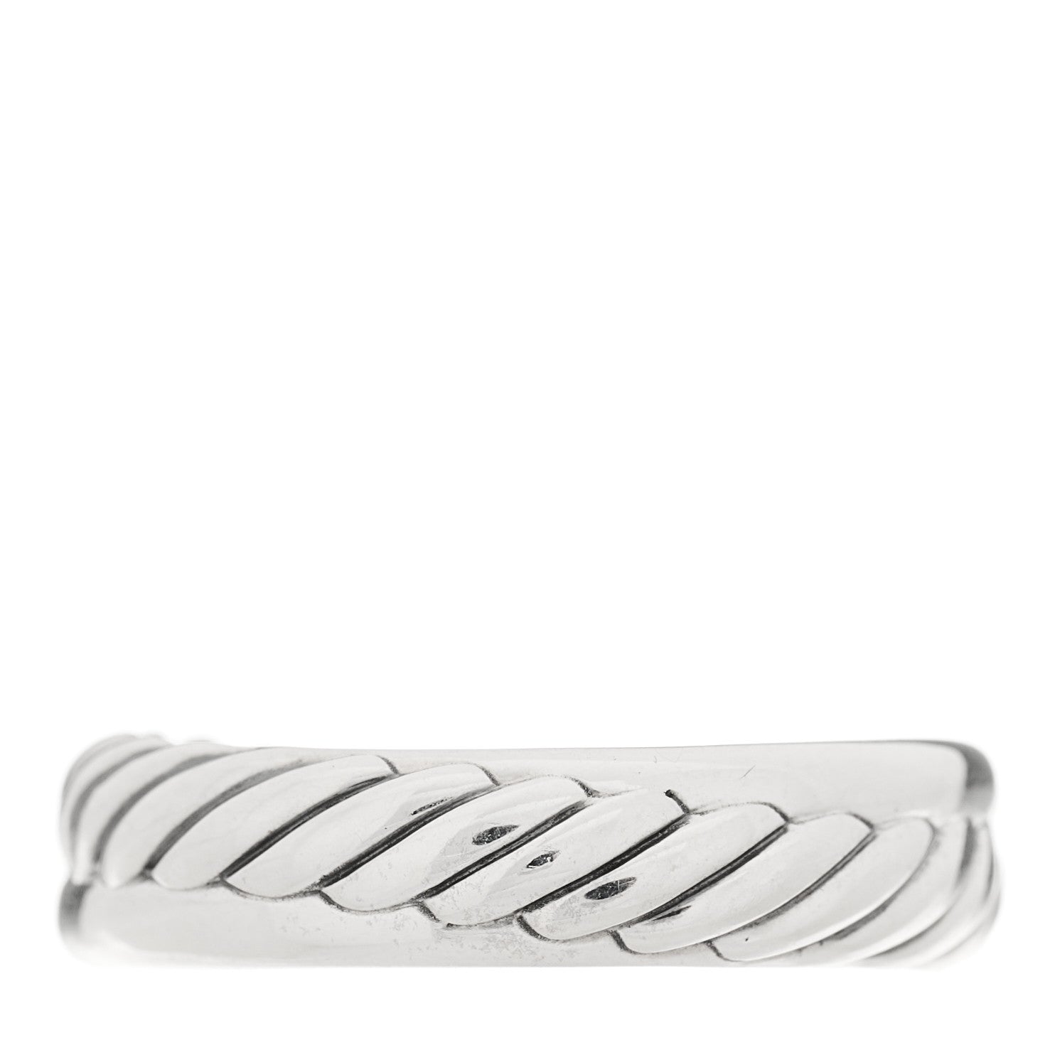 David Yurman Sterling Silver 18K Yellow Gold Narrow Crossover Ring 54 7 3 of 4
