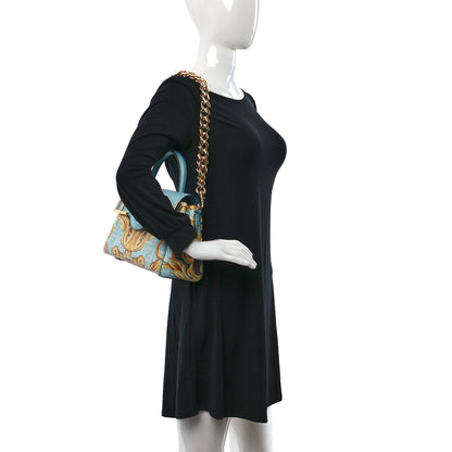 Versace X FENDI Grained Calfskin Fendace La Medusa Medium Top Handle Bag Baby Blue Multicolor 2 of 9