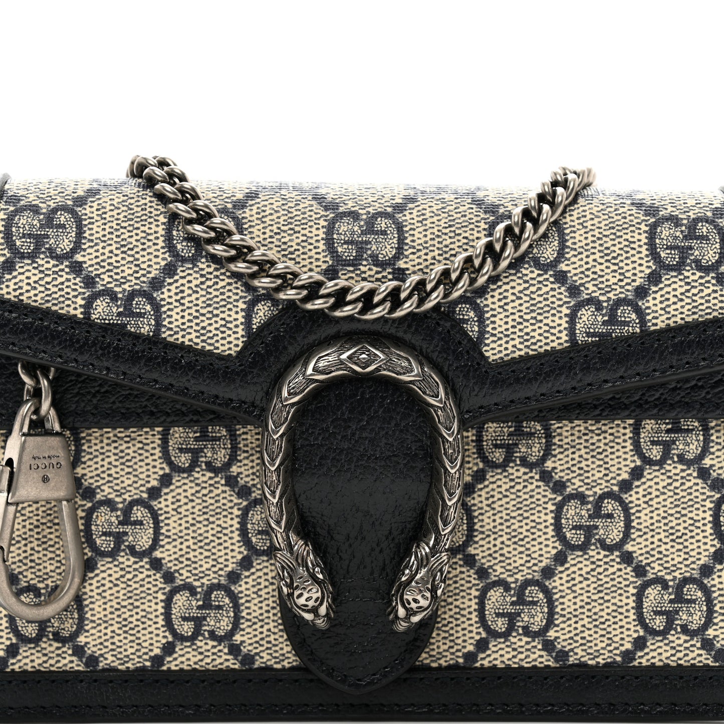 GG Supreme Monogram Textured Dollar Calfskin Super Mini Dionysus Shoulder Bag Beige Blue