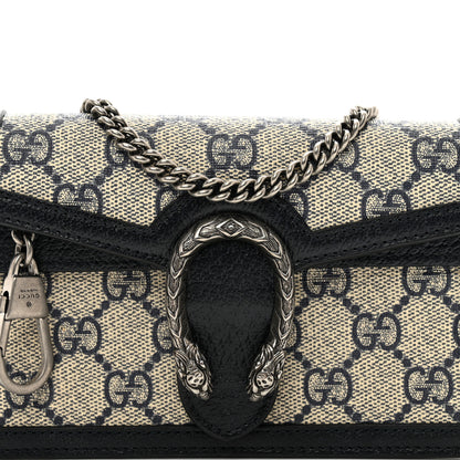 Gucci GG Supreme Monogram Textured Dollar Calfskin Super Mini Dionysus Shoulder Bag Beige Blue 5 of 9