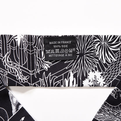 Hermes Silk Animapolis Twilly Black White 4 of 4