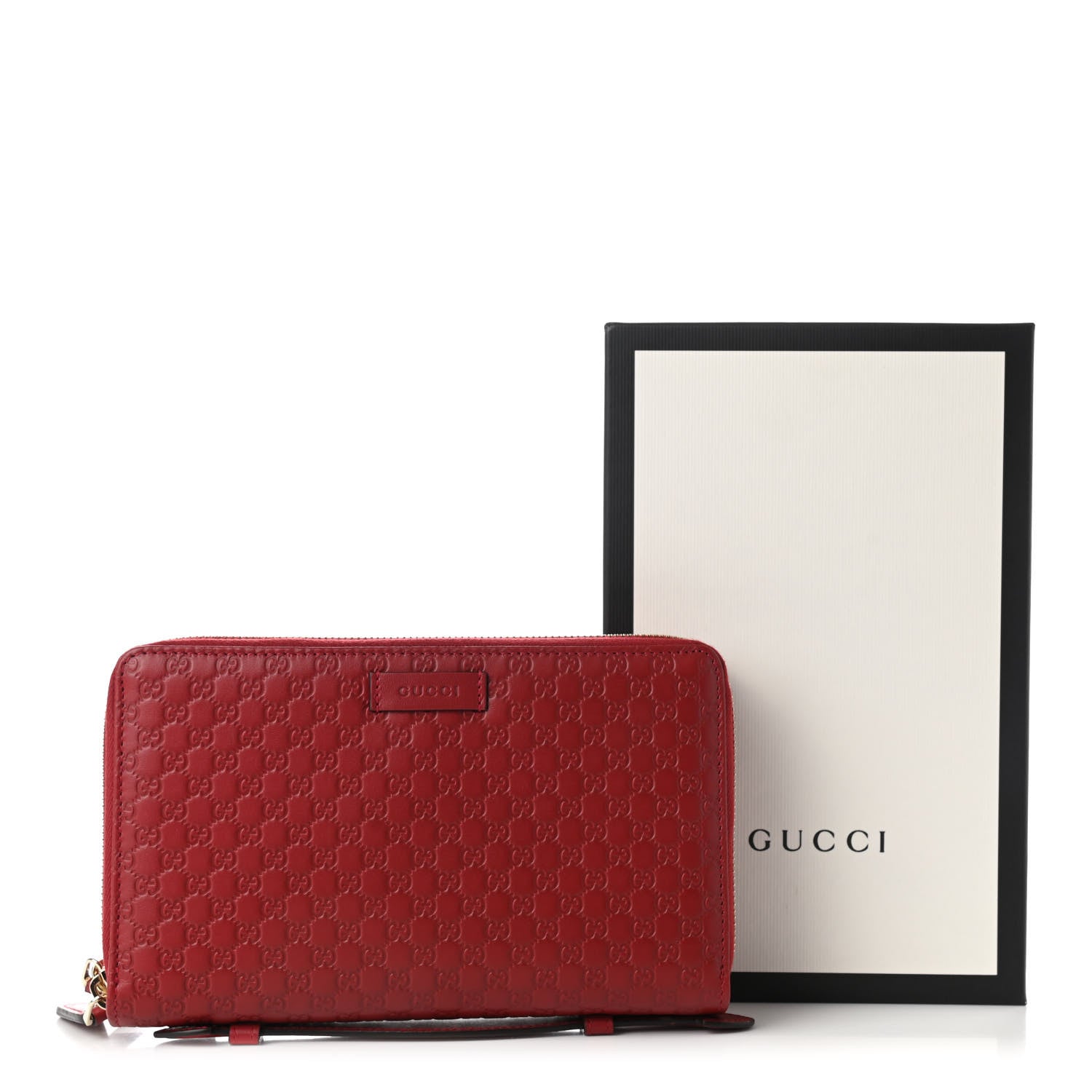 Gucci Microguccissima Zip Around Top Handle Travel Wallet Red 9 of 9