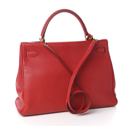 Hermes Chevre De Coromandel Kelly Retourne 35 Rouge Vif 3 of 32