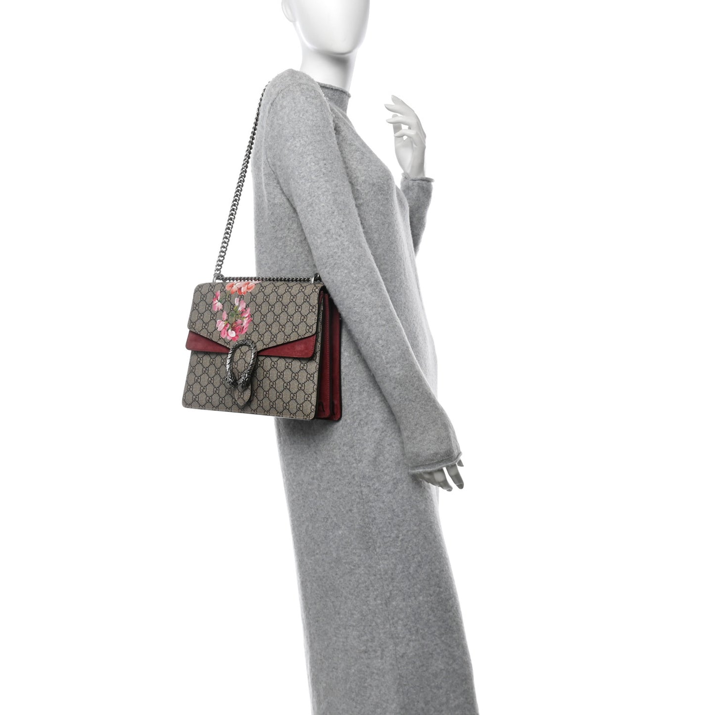 GG Supreme Monogram Blooms Medium Dionysus Shoulder Bag Beige Multicolor Dry Rose