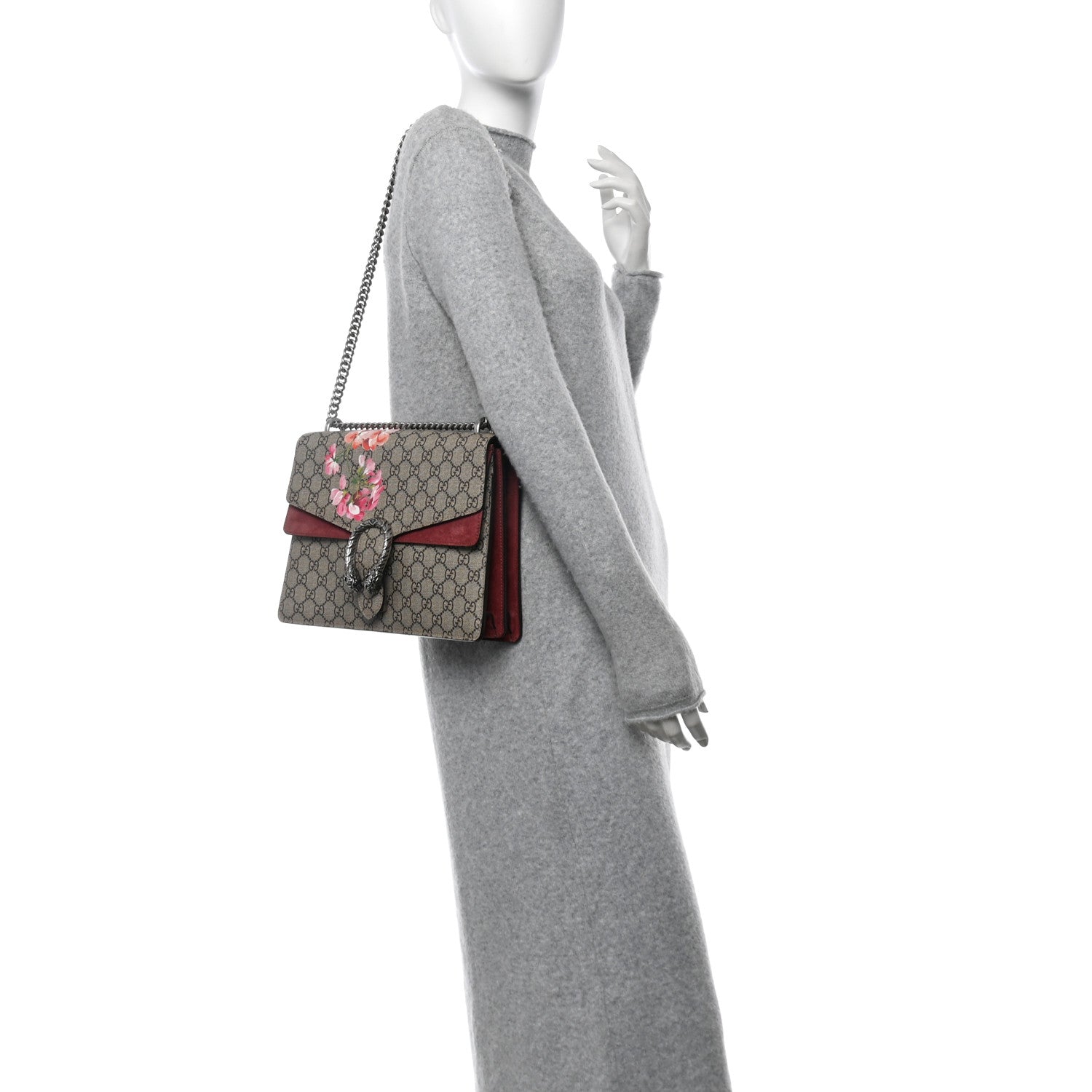 Gucci GG Supreme Monogram Blooms Medium Dionysus Shoulder Bag Beige Multicolor Dry Rose 2 of 17