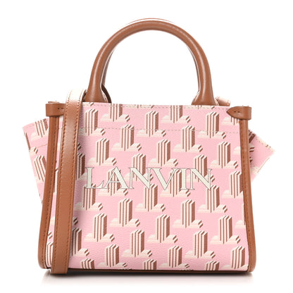 Lanvin Calfskin Canvas 3D JL Printed Nano In & Out Tote Pink 1 of 9