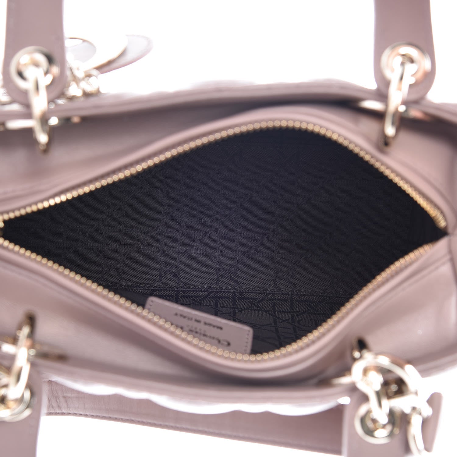 Christian Dior Lambskin Cannage Medium Lady Dior Taupe 5 of 14