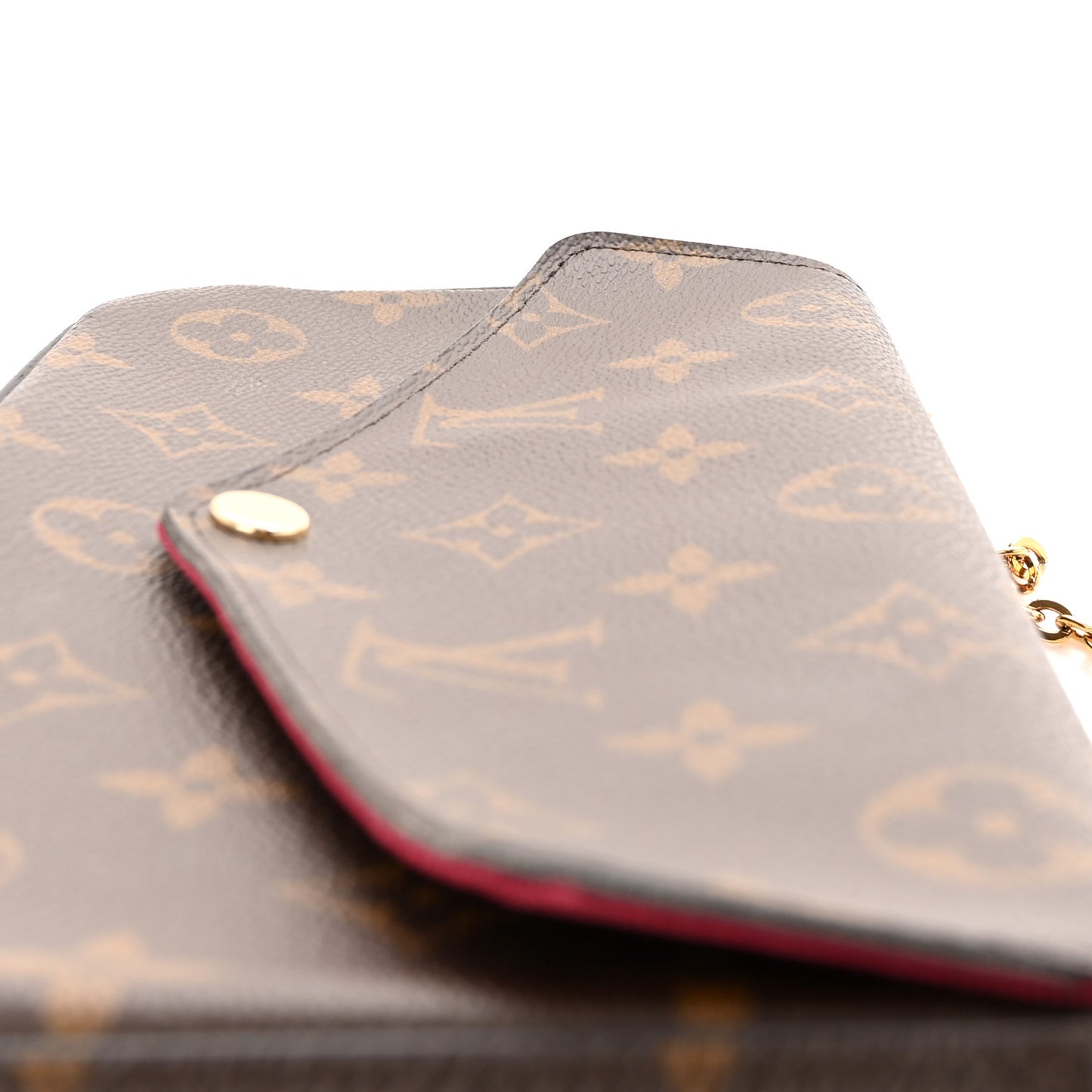 Monogram Pochette Felicie Chain Wallet Fuchsia