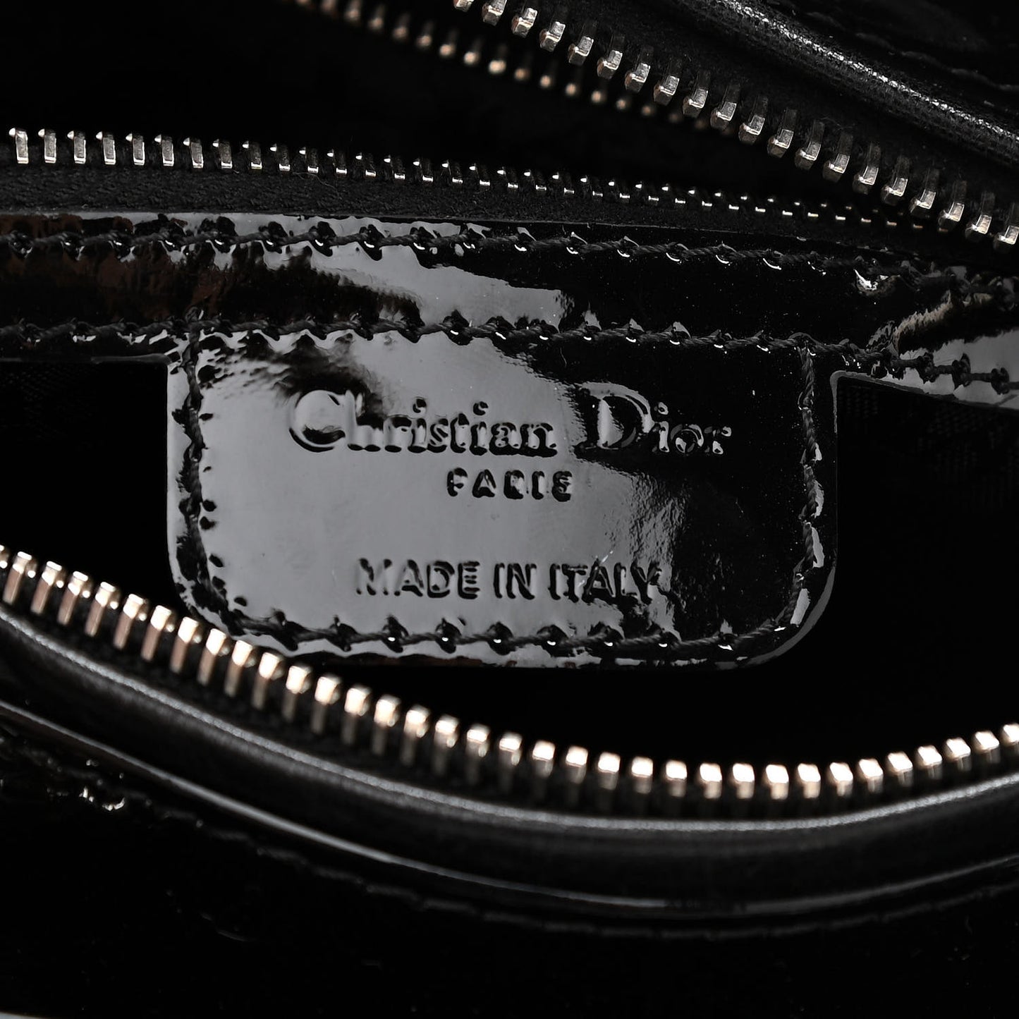 Patent Cannage Medium Lady Dior Black