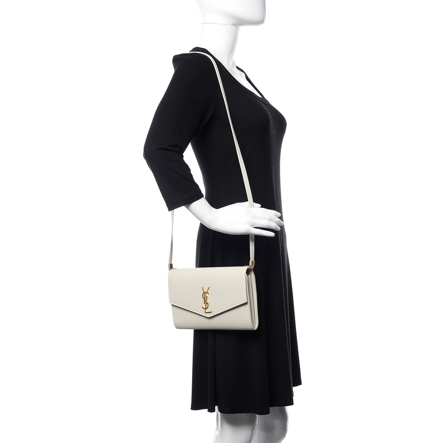 Saint Laurent Grain de Poudre Mini Uptown Crossbody Bag Crema Soft 2 of 10