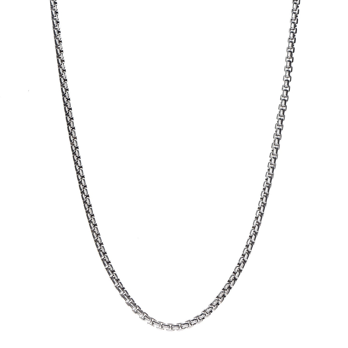 Sterling Silver 14K Yellow Gold 3.6mm Box Chain Necklace 18"