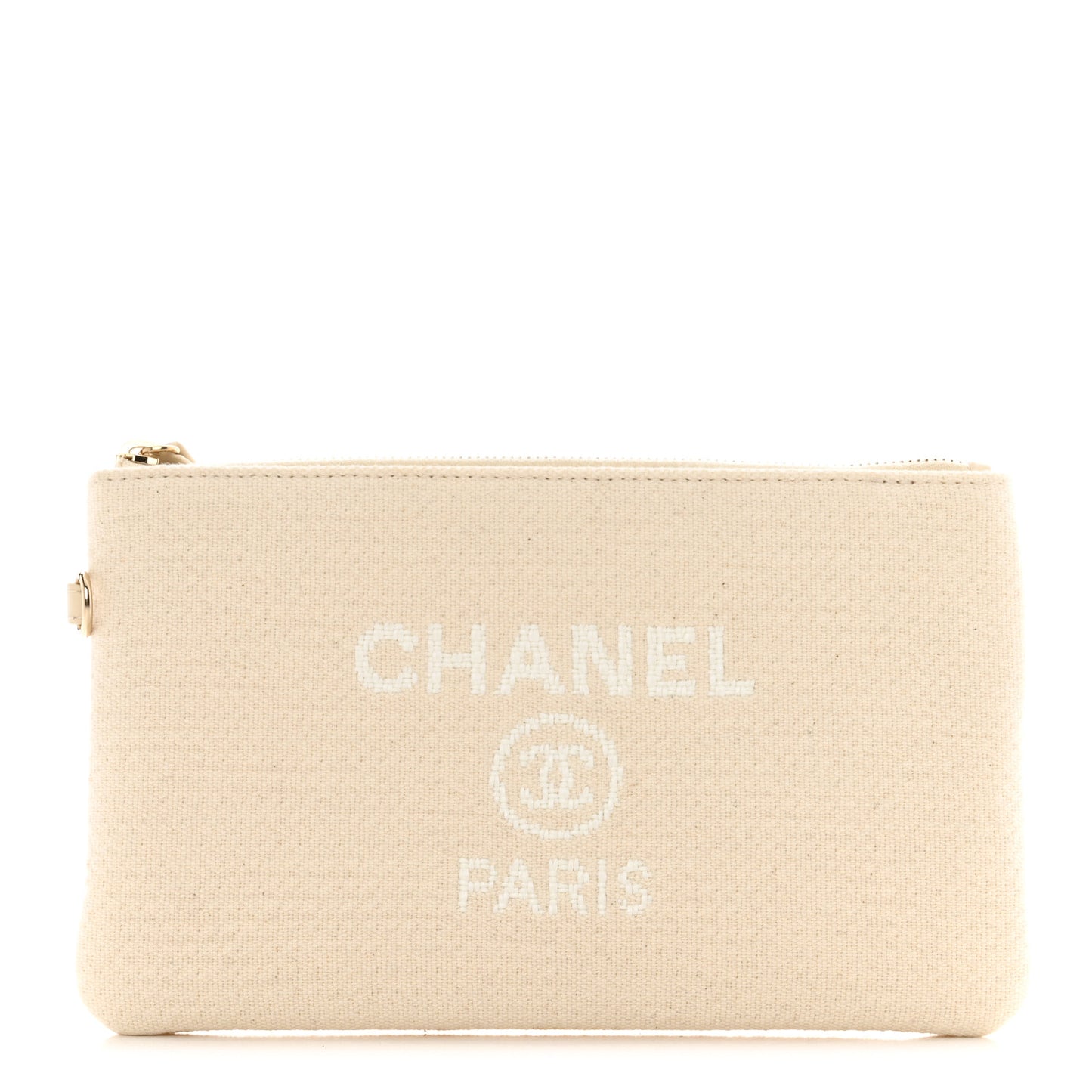 Mixed Fibers Small Deauville Pouch White