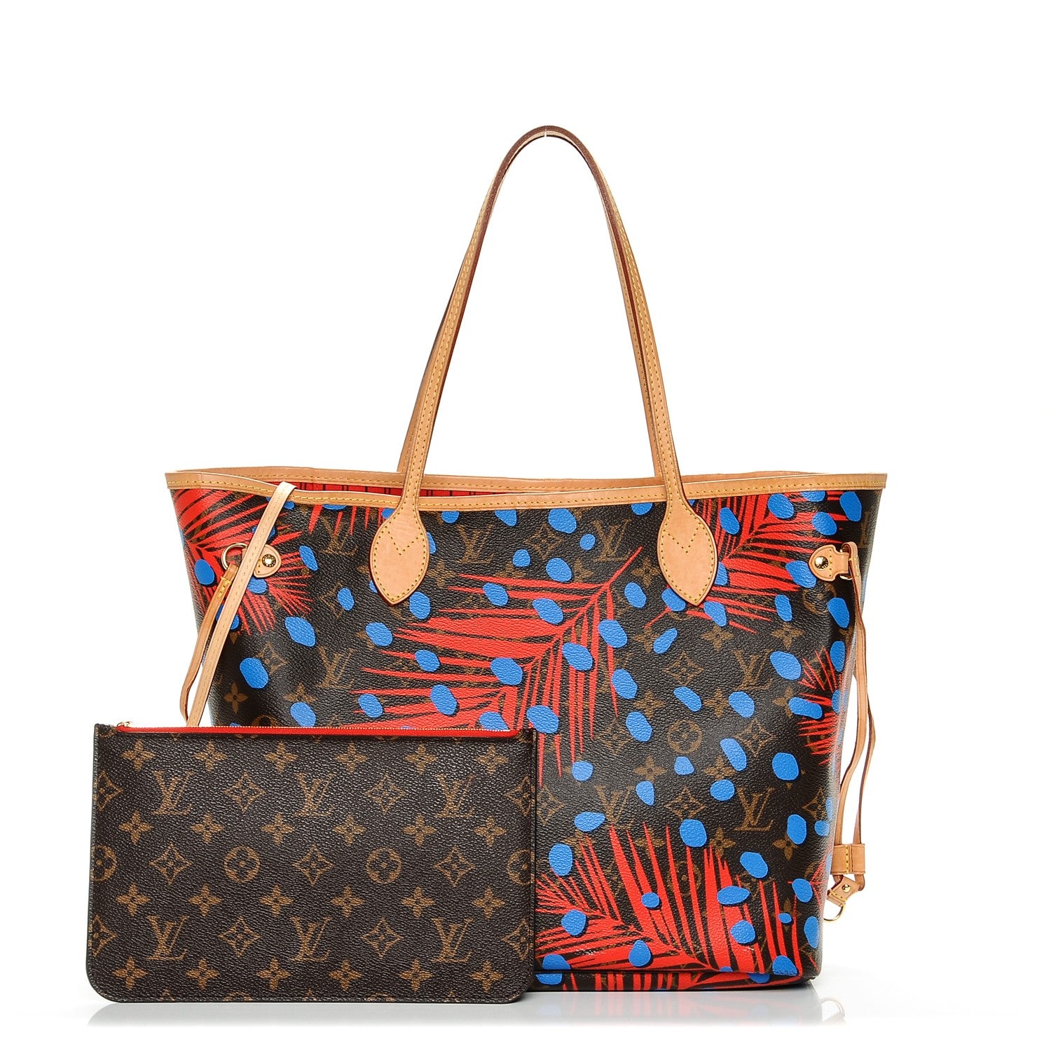 Louis Vuitton Monogram Jungle Dots Neo Neverfull MM Coquelicot Denim 1 of 7