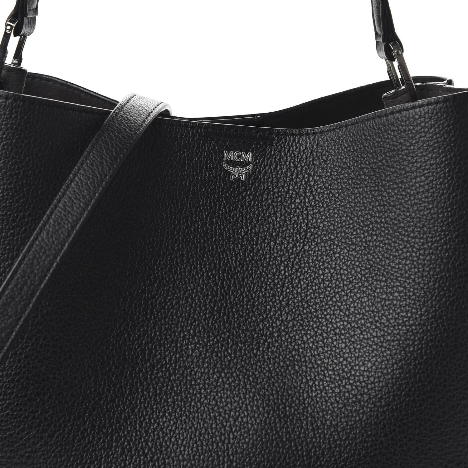 MCM Grained Calfskin Visetos Medium Sarah Hobo Black 9 of 9