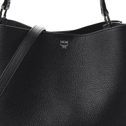 MCM Grained Calfskin Visetos Medium Sarah Hobo Black 9 of 9