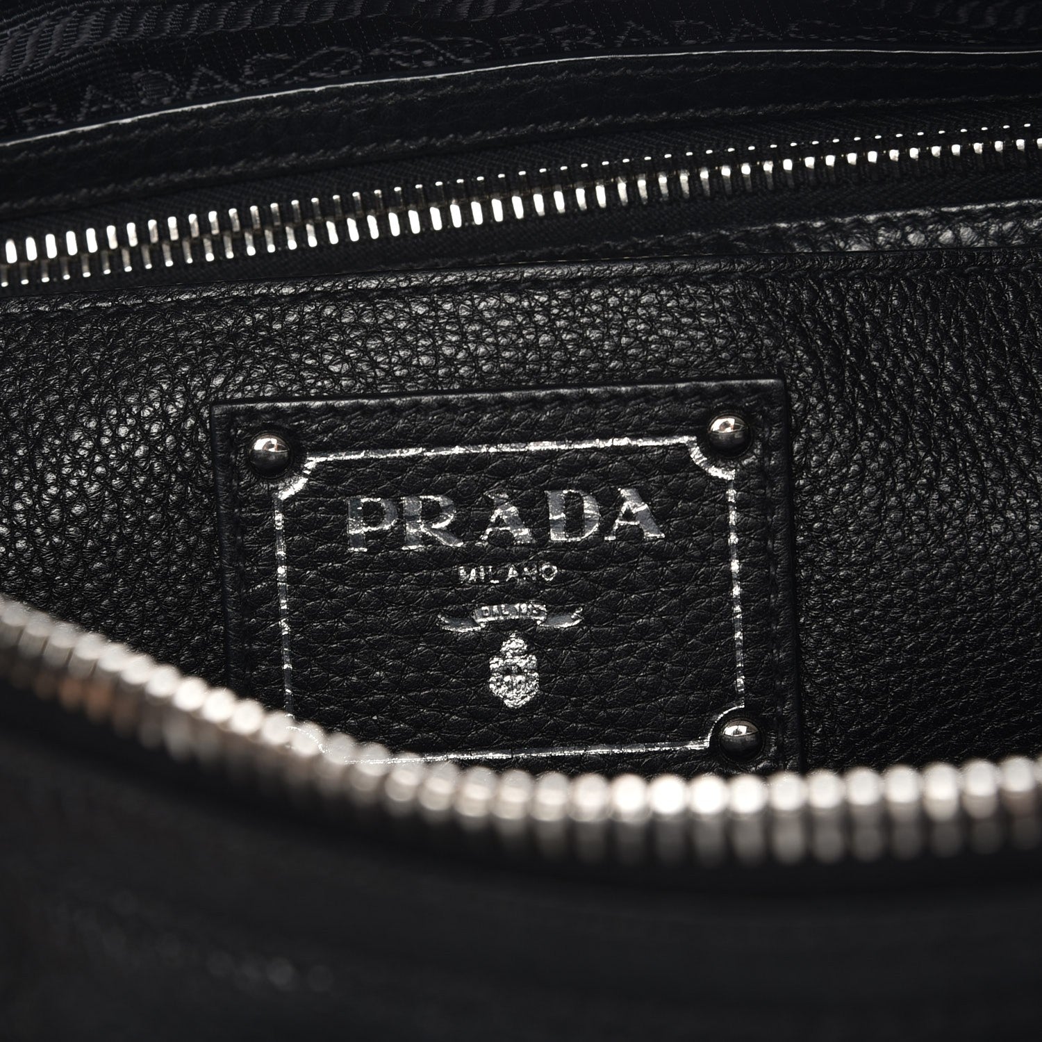 Prada Vitello Daino Shopping Satchel Black 7 of 9