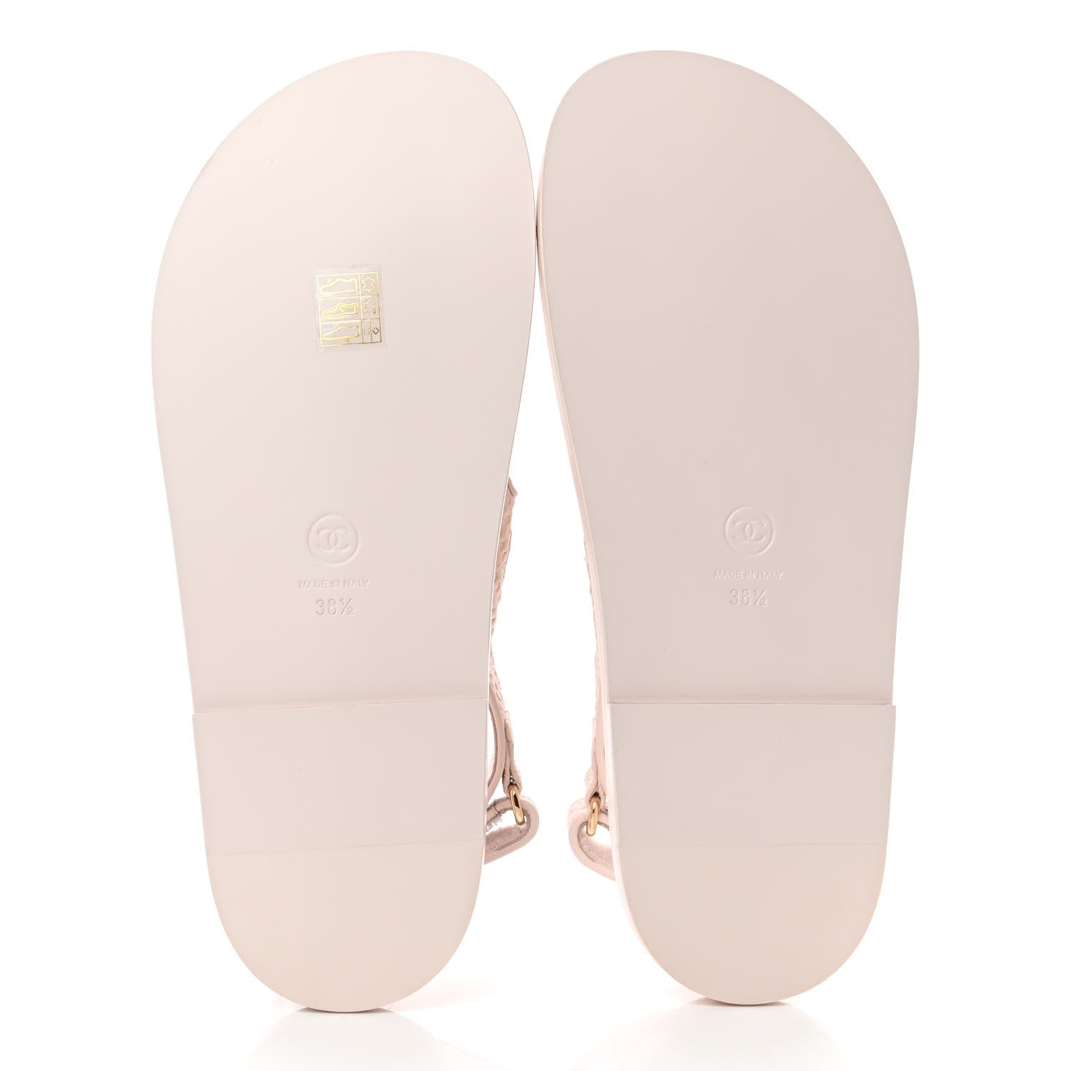 Chanel Calfskin Printed Velcro Dad Sandals 38.5 Pink 5 of 8