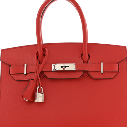 Hermes Epsom Sellier Birkin 30 Rouge De Coeur 8 of 10