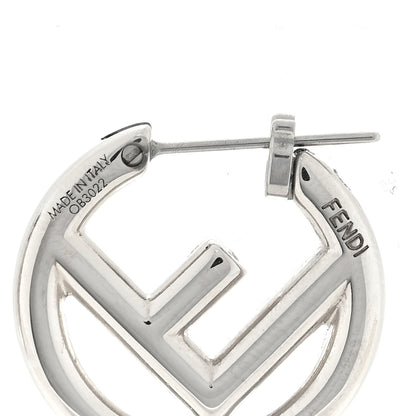 Fendi Metal FF Hoop Earrings Silver 3 of 3