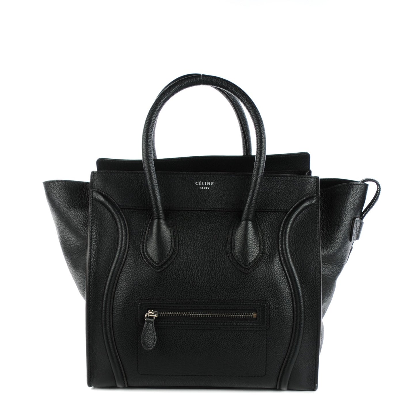 Drummed Calfskin Mini Luggage Black