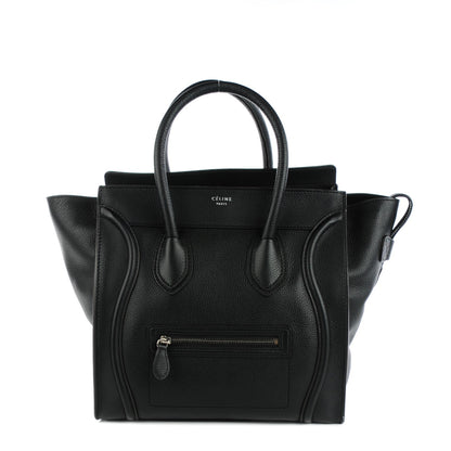 Celine Drummed Calfskin Mini Luggage Black 1 of 8