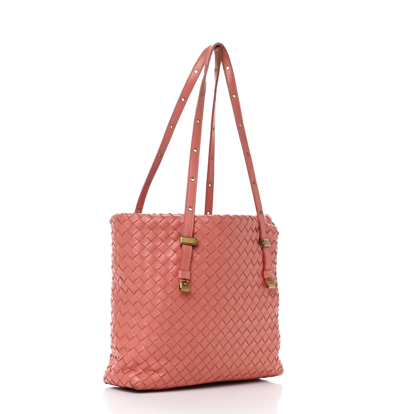 Nappa Intrecciato Mini Shopper Tote Corallo